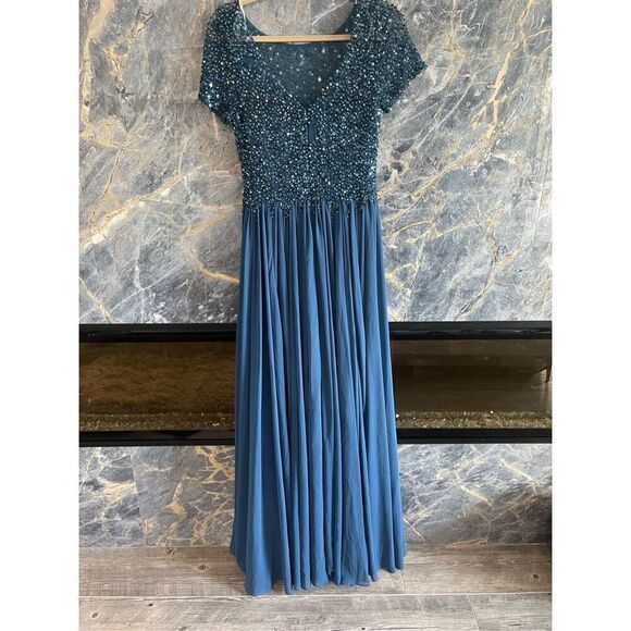 Terani couture blue sequin top dress size 6 - Picture 6 of 8